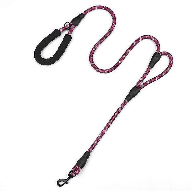 Reflective Double Handle Traction Rope Nylon round Rope Pet Supplies Multi-Function Foam Handle Dog Walking Lea