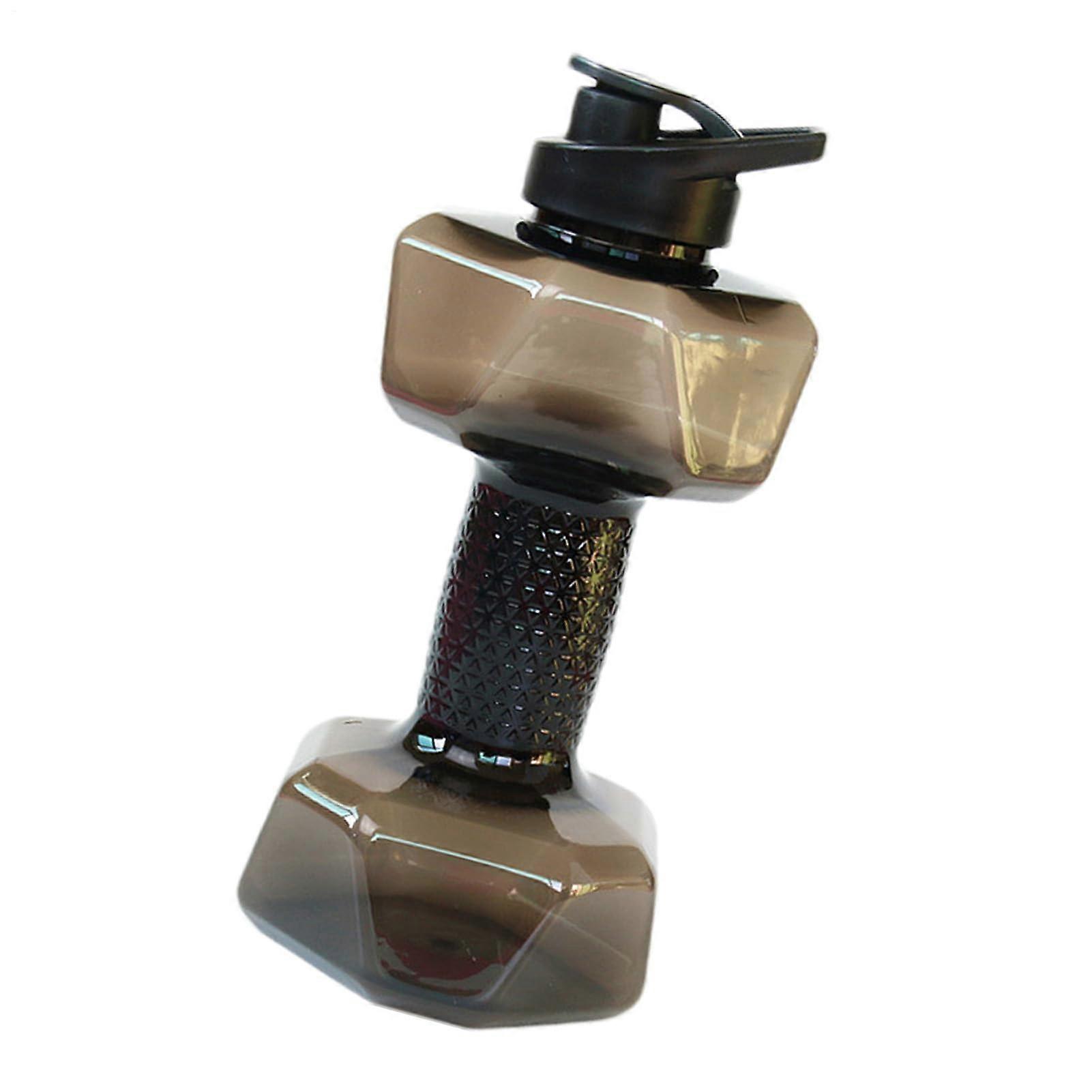 Dumbbell Water Bottles 550/1500ML Capacity With Weight Training Feature, Leak Proof Lid, Black Model B 1500ML