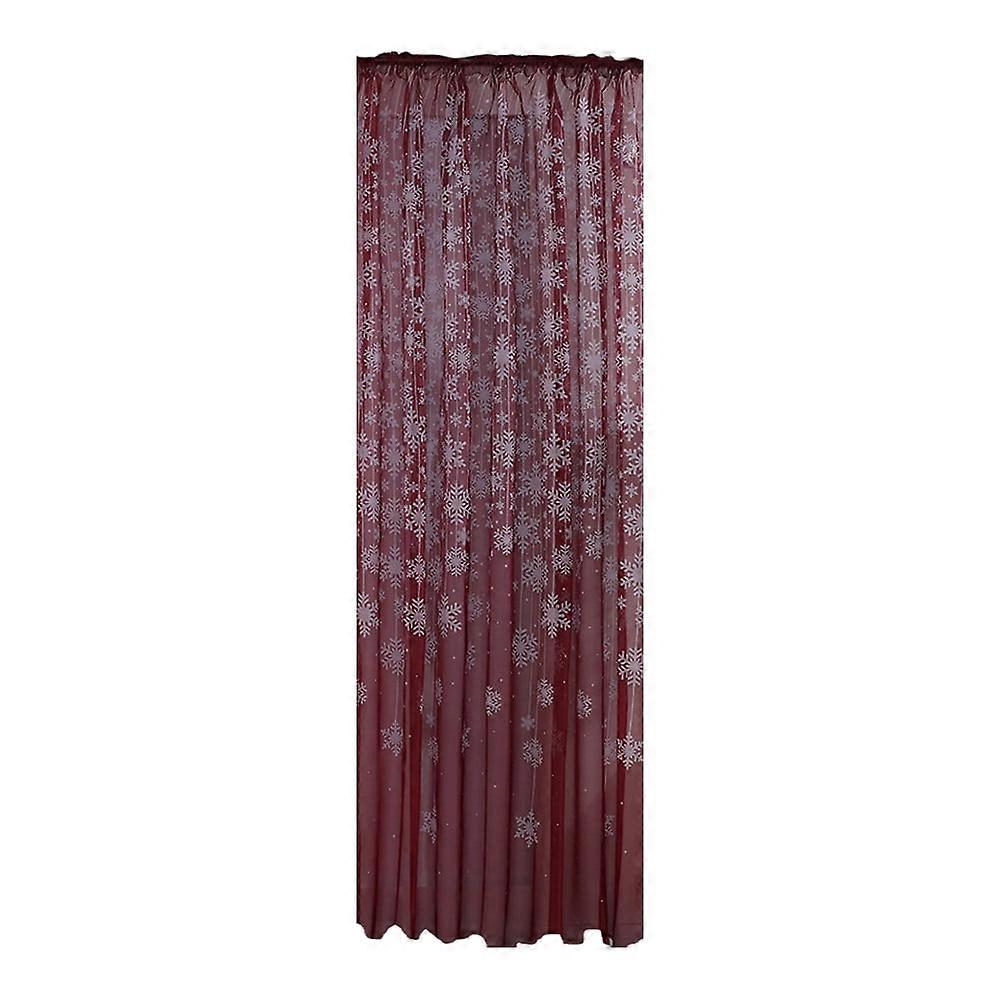 Window Curtain Panels Clearance, Poaug Christmas Snowflake Rod Curtain Red Single Piece 110X250Cm Blackout Curtains Red2