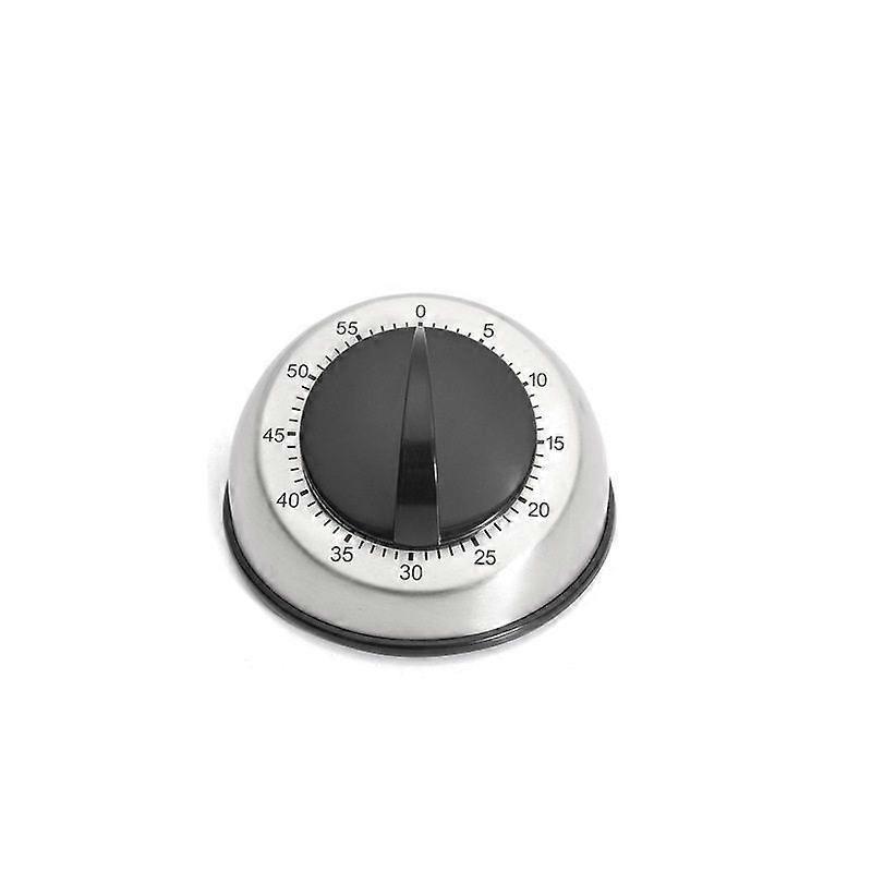 Mechanical stainless steel timer for school, study, projects and kitchen tasks, black colour