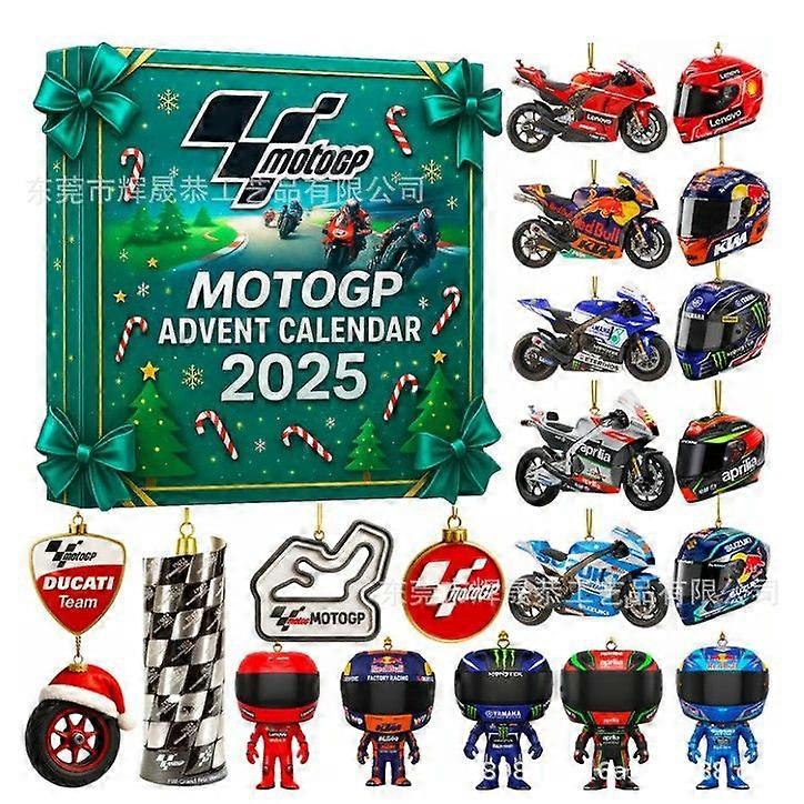 Ημερολόγιο Μοτοσικλέτας Advent 2025 - Δώρο αντίστροφης μέτρησης 24 ημερών για τα Χριστούγεννα, διασκεδαστικό δώρο για λάτρεις και αναβάτες μοτοσικλέτας, 2D ακρυλική μοτοσικλέτα, διακόσμηση διακοπών