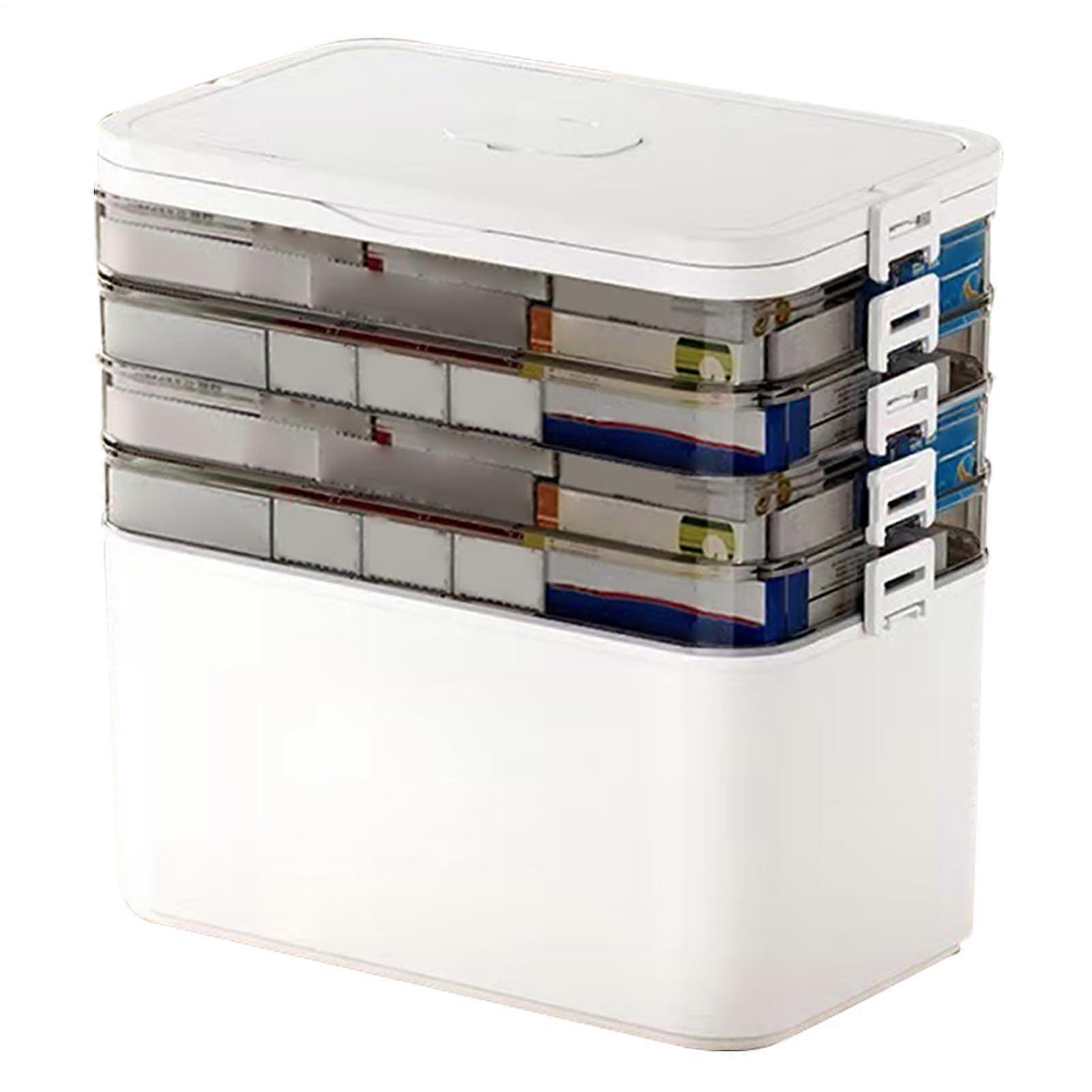 Medicine Storage Box 9.45Inch Shading Protection With Handles FiveFloor Holder For College Dorm Home