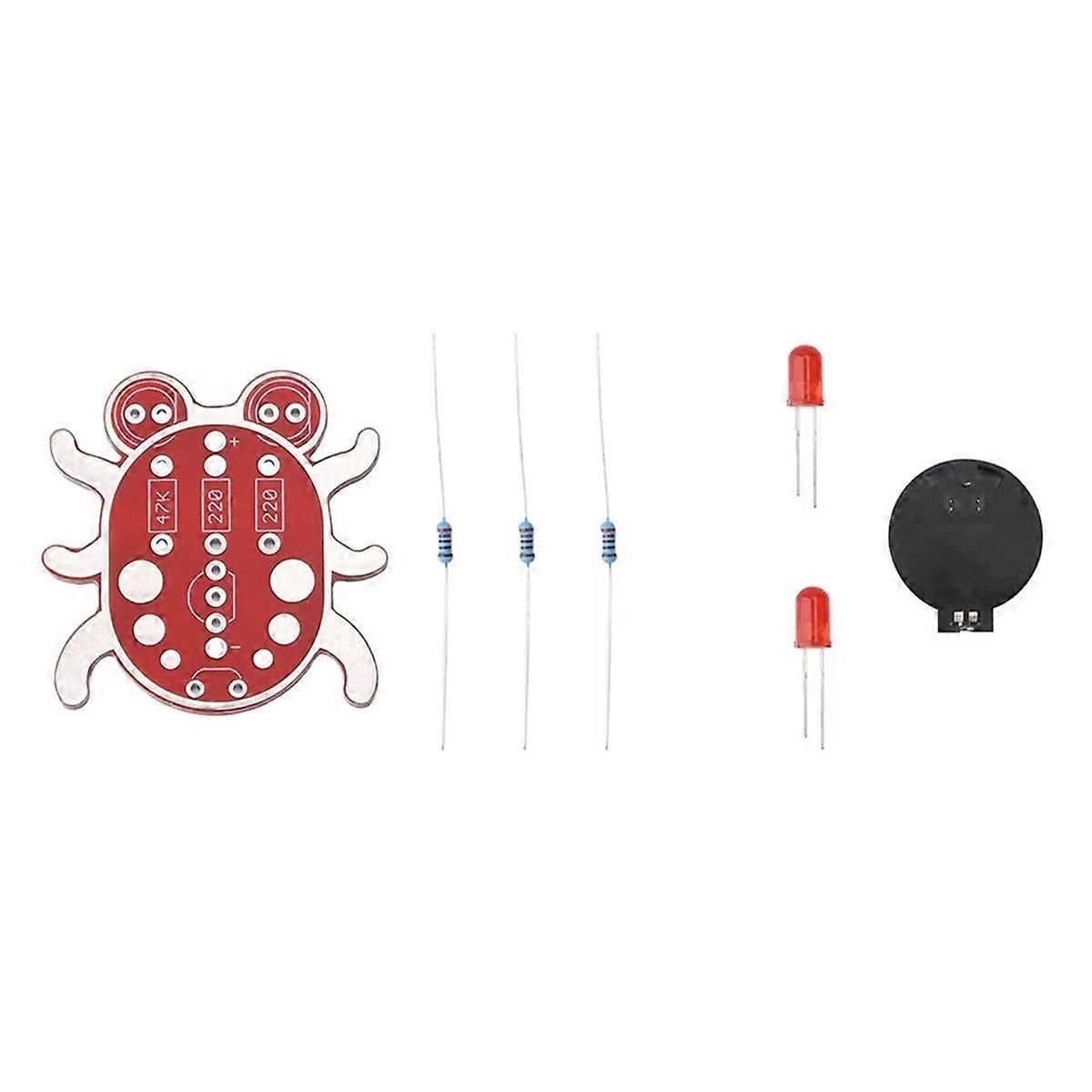 Electronic Diy Kit Weevil Eye Beginner Learn to Solder Fun Kit Handmade Gift Fit for Student Experiment Red