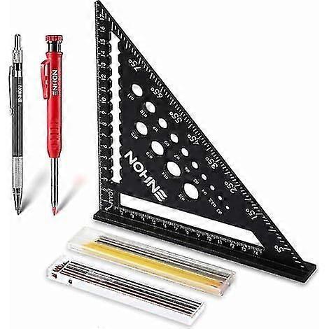 Carpenter Square, Multifunctional Carpenter Square 180 Mm [architectural Pencil+18 Mining] Metal, Carpenter's Ruler