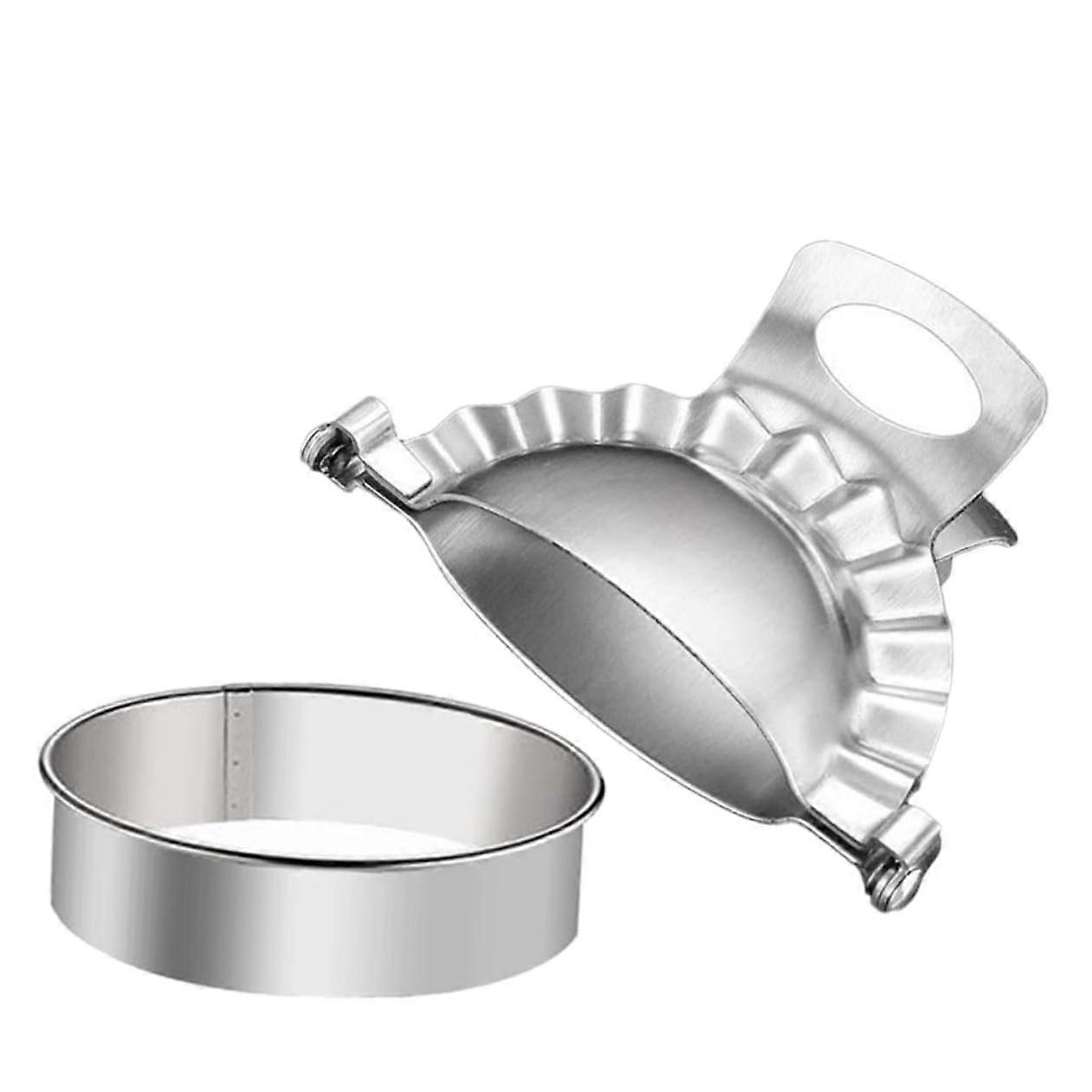 Dumpling Maker Set Stainless Steel 2Pcs With Press Wrapper Molds And Skin Cutter For Empanadas Ravioli Pies Crimping Seal Easy To Clean