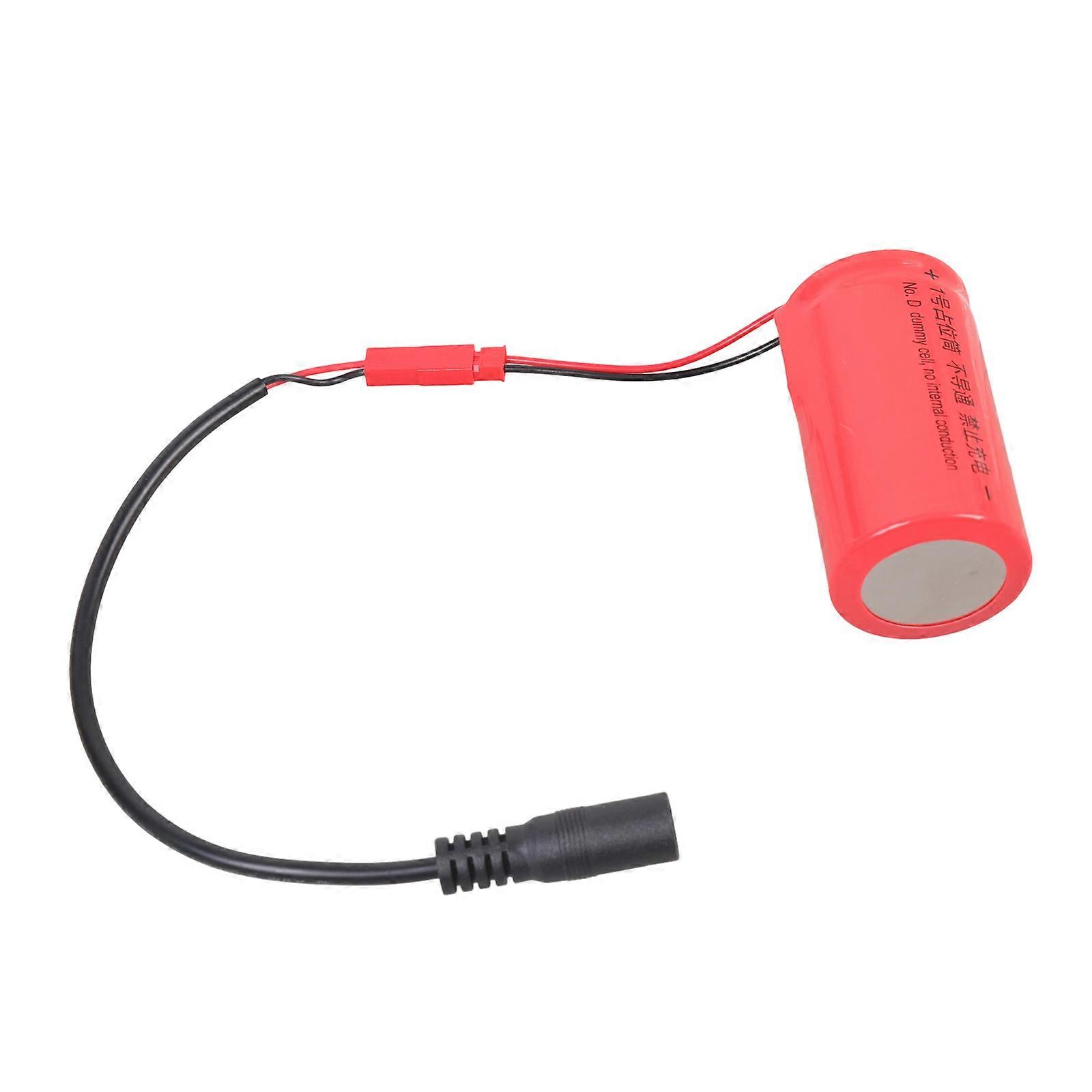 D Size Battery Eliminators Connectors Dummy Battery Adapter With 5.5x2.1mm Input For Converting Battery Device To AC Power  Red