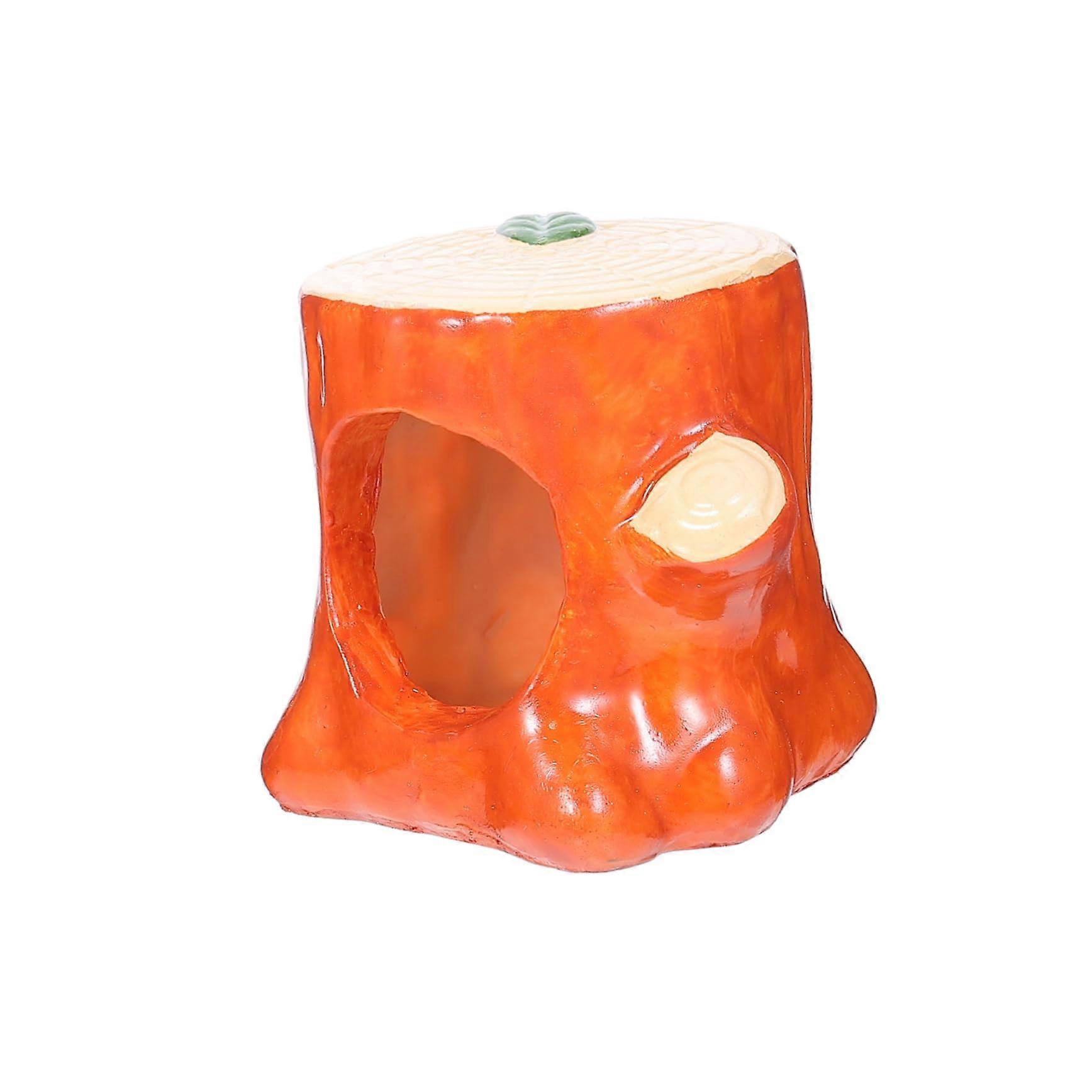 Tree Stump Pet Nest Wooden Hamster Hideout Small Pet Cave Shelter Trunk Style Shelter