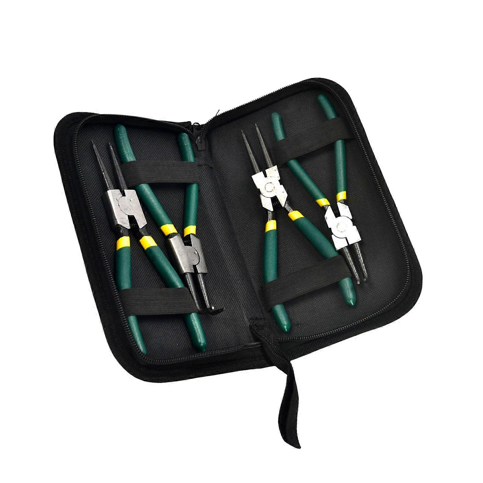 7 Inch Two Way Circlip Pliers With Optimized Leverage Carbon Steel Construction Nonslip Handle Suitable For Precise Work Multicolor