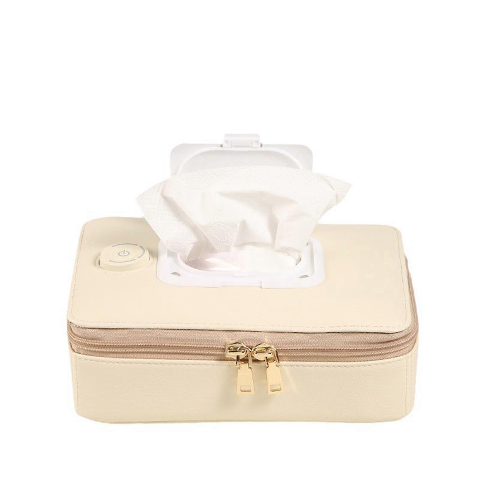 Intelligent Heating Container Box For Baby Wet Wipes Feature 3 Heating Modes and Compact Travel Daily Use  Beige