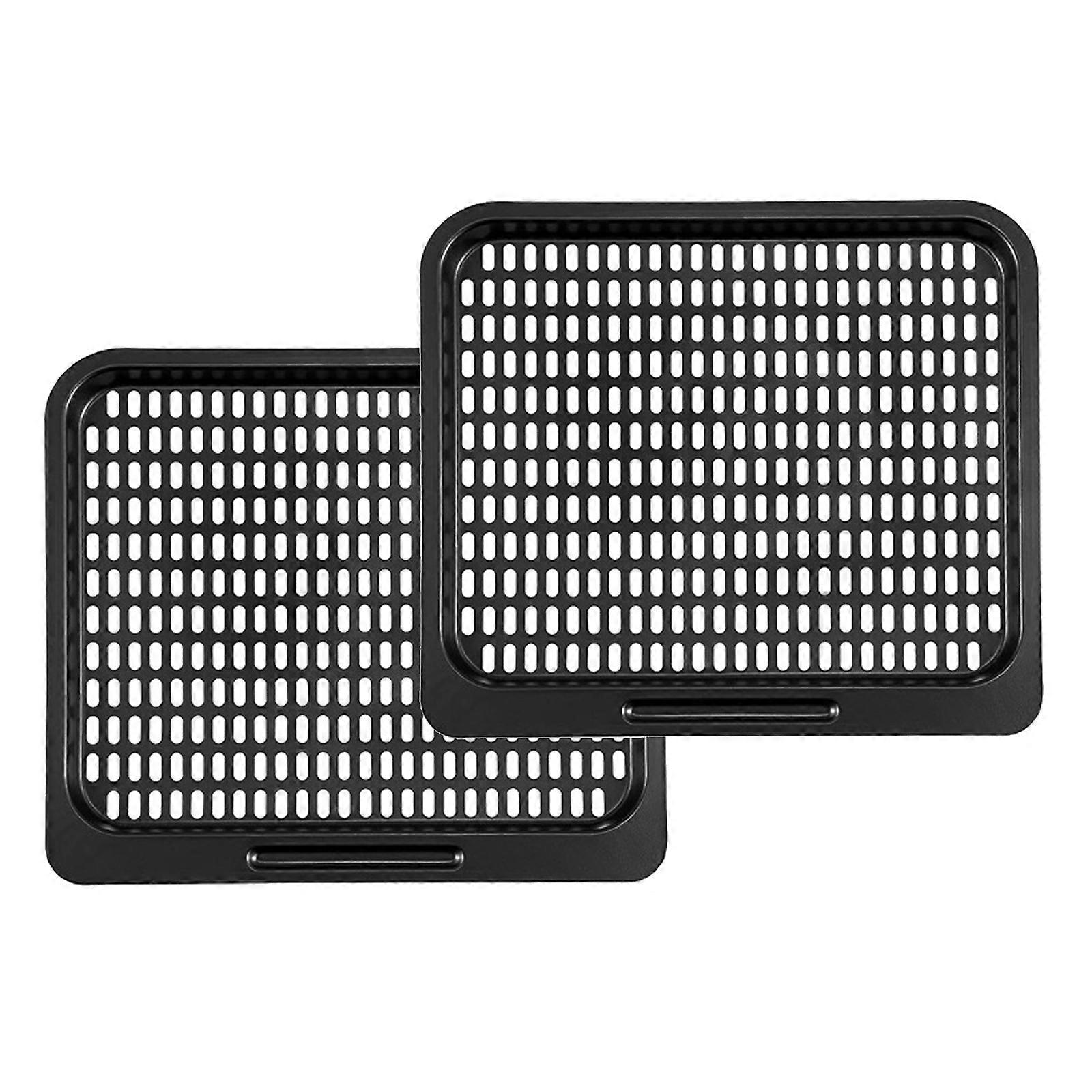 2Pcs/set Cooking Trays Replacement for Air Fryer Multifunctional Nonstick Mesh Cooking Rack Nonstick Baking Grill Pan Multicolor