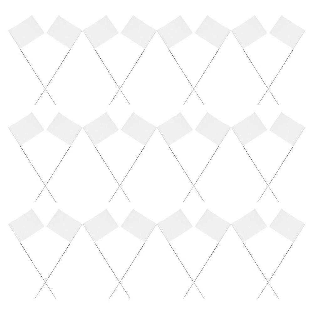 Yard Flags Markers 60Pcs White for Garden Lawn Installation