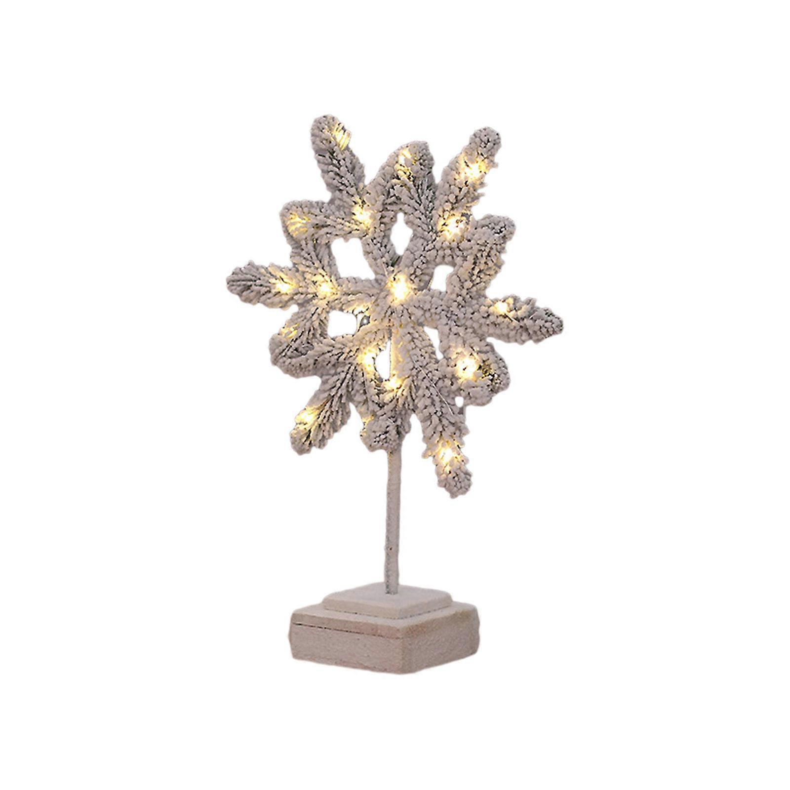 Christmas Tree Ornament with LED Light Dining Table Decor Tabletop Christmas Snowflake Artificial Tree Decorations Gift Multicolor