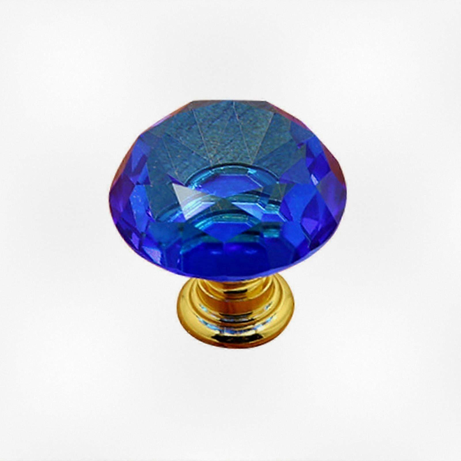 مقبض الباب الشبيه بالكريستال تصميم الماس متعدد الطبقات المغلفة بسبائك الزنك 30 مم مقبض زجاجي أحادي الفتحة سحب مع طقم تركيب لخزائن الأبواب