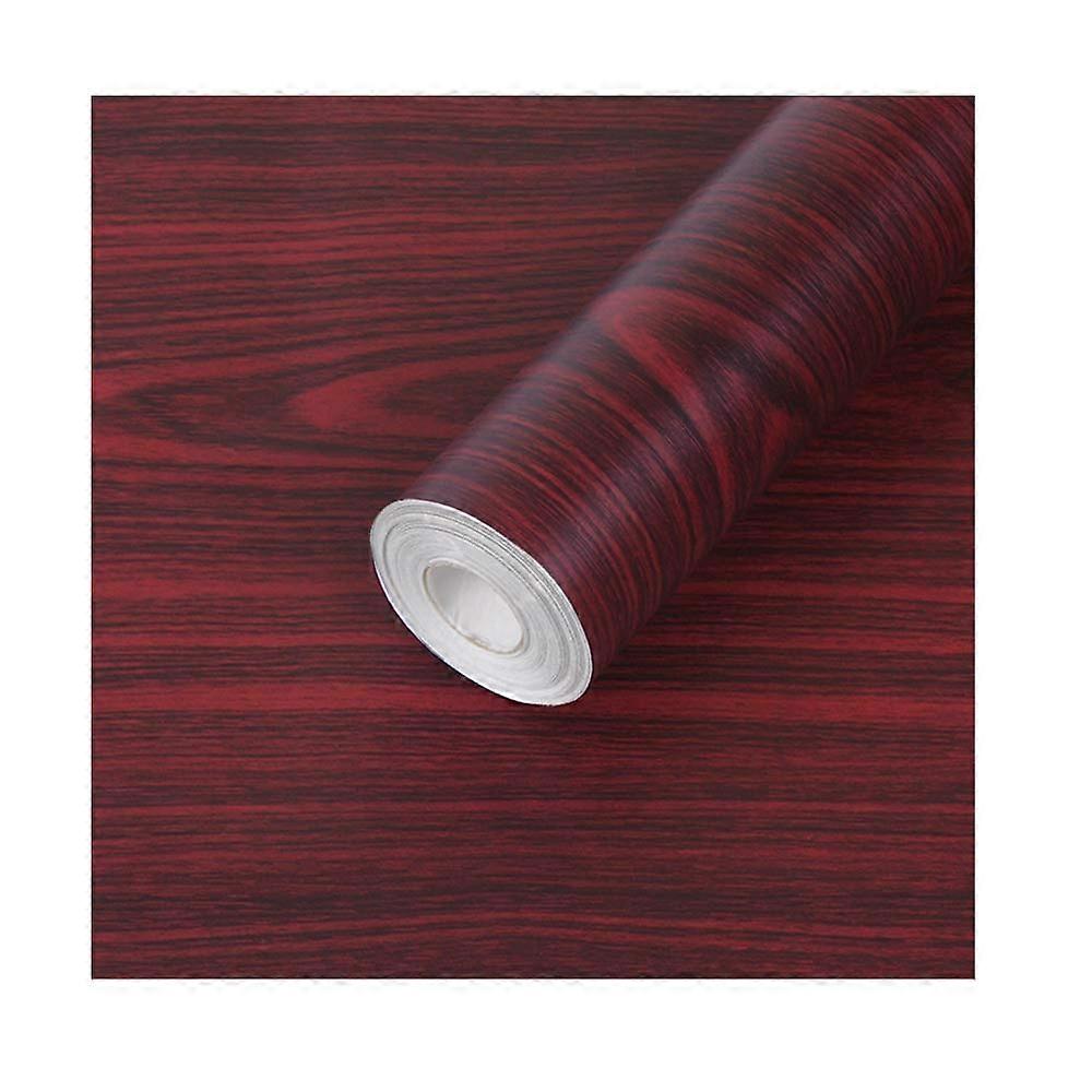 Red Wood Grain Shelf and Drawer Liner 17.7x177 Inch Self Adhesive Paper for Desk and Cabinet Covering