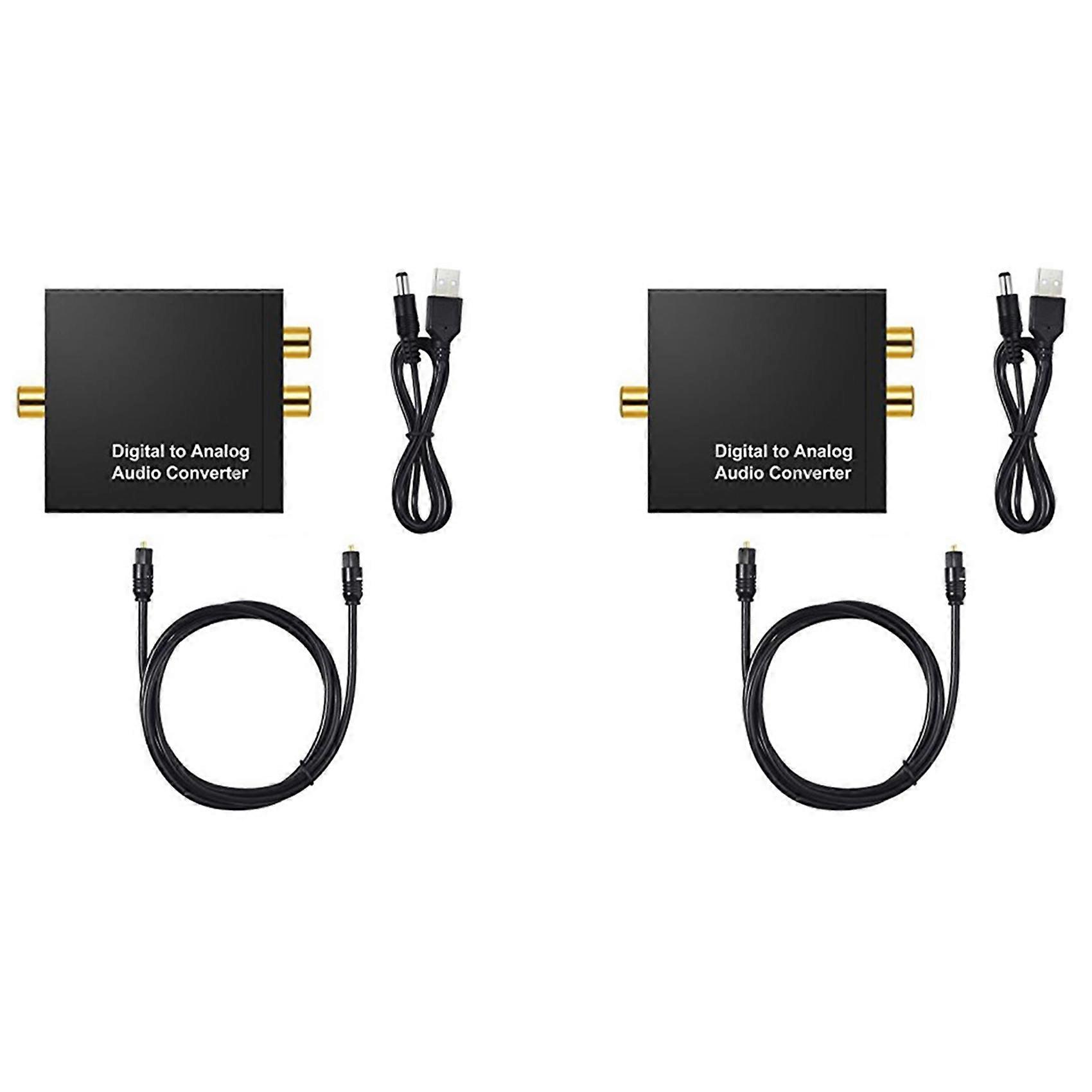 2pcs 3.5mm Jack Coaxial Optical Fiber Digital to Analog Audio AUX RCA L/R Converter Digital Audio Decoder Amplifier