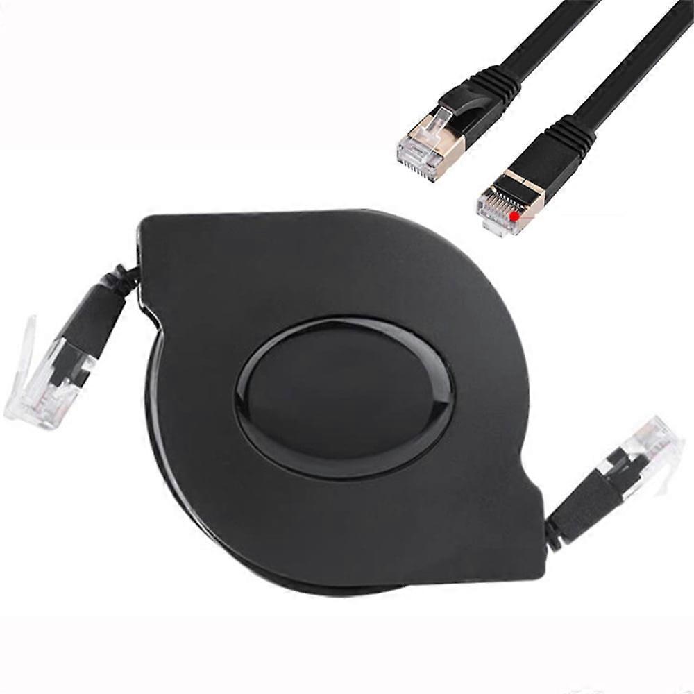 CAT 7 Ethernet Cable, Retractable CAT7 RJ45 600MHz Patch Shielded LAN Network Cable Flat Ethernet Cord (5 Ft)