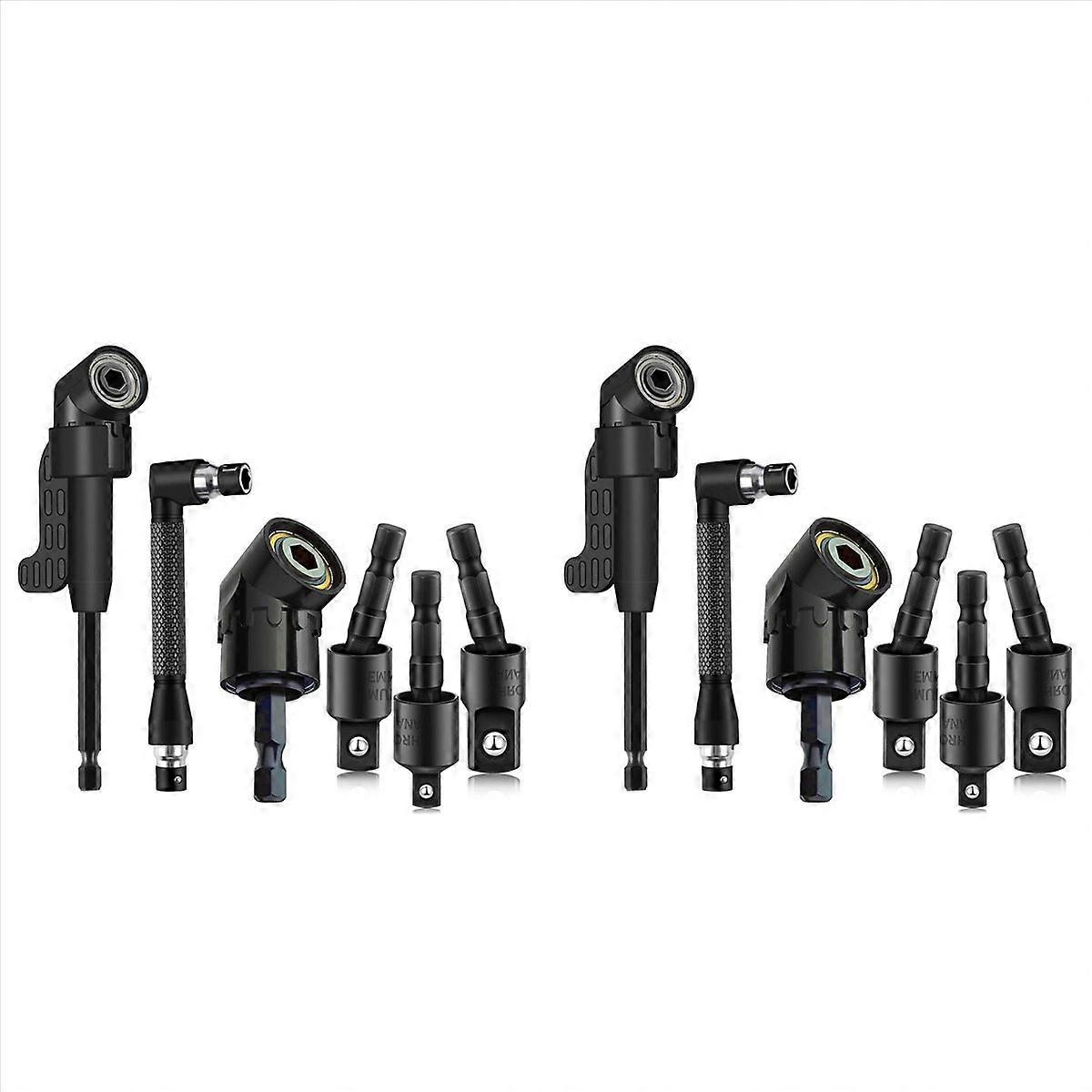 12Pcs Right Angle Drill Attachment Set with 105° Angle Drill Adapter and Impact Grade Socket Adapter