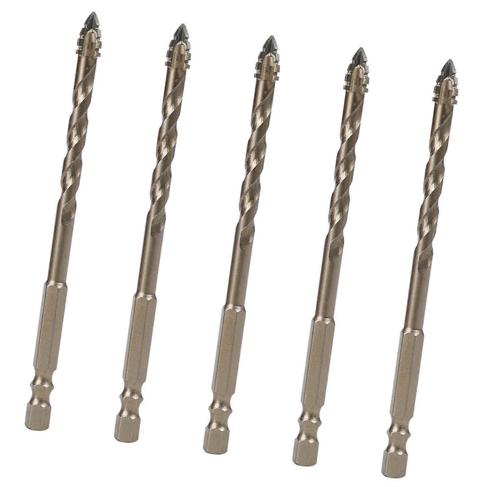 Set of 5 Hard Alloy Eccentric Drill Bits with Four Flute for Woodworking DIY Projects and Professional Renovations Multicolor