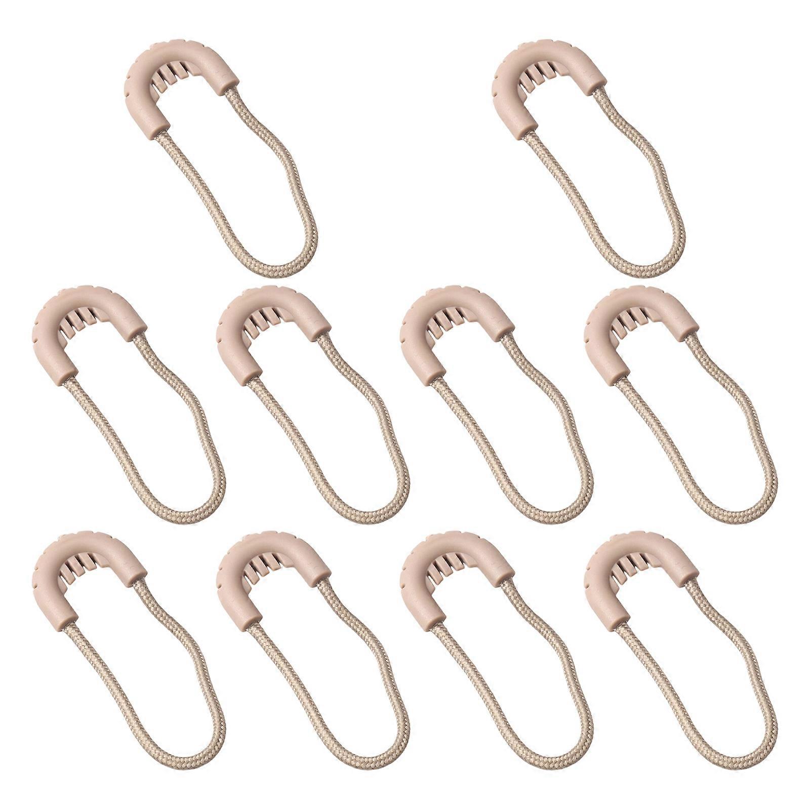 Replacement Zipper Pulls Tab 10pcs Sliders Pull Tab Zipper Fixer with Antis-slip Gripper for Backpacks,Jackets,Luggage  khaki