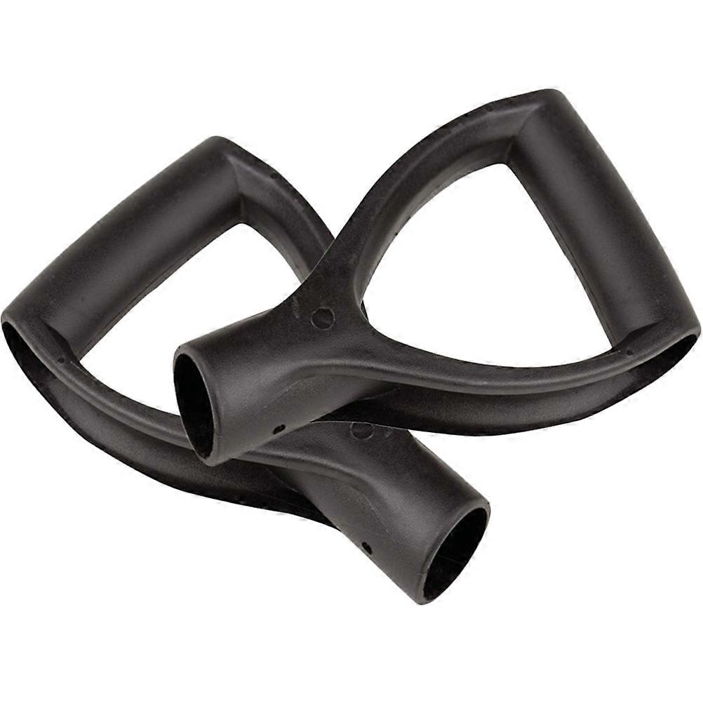 D-Shaped Snow Handle Black Plastic for Replacement 2Pcs Grip Handles