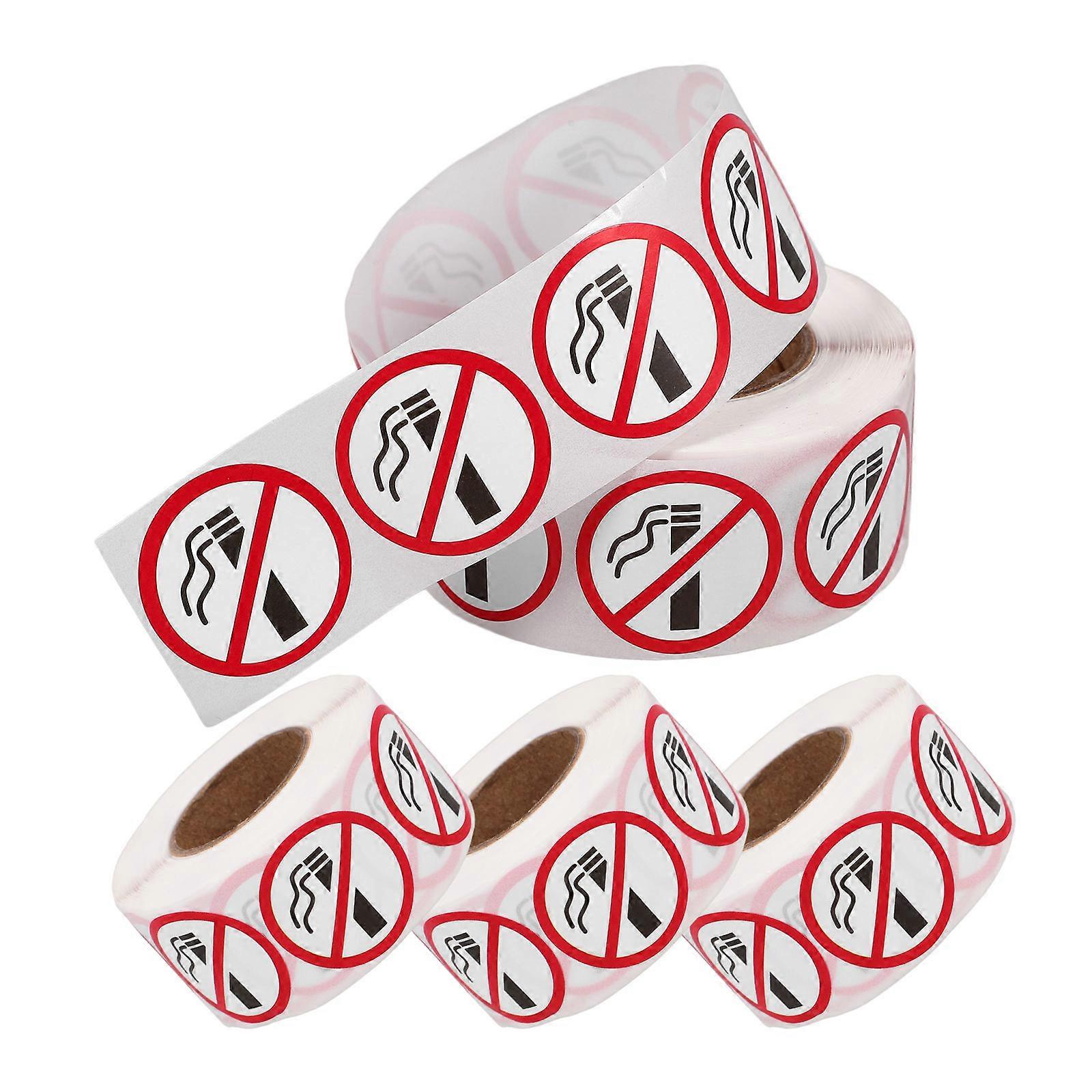 Anti Smoking Sign 4 Rolls For Business Indoor Outdoor Use With Square Shape And Waterproof Feature