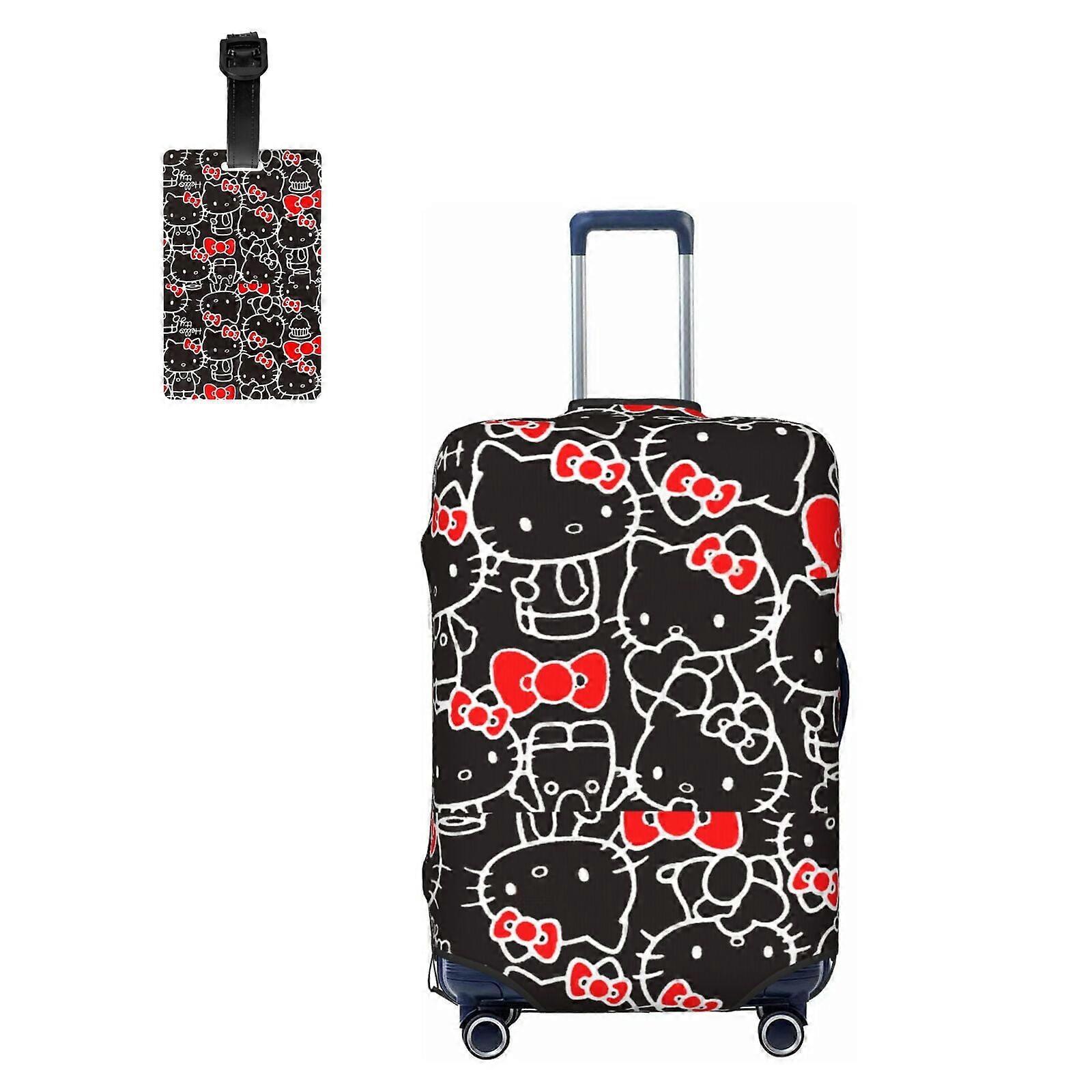 Capa para mala de viagem Hello Kitty, protetor elástico lavável para malas de 18" a 21", compatível com a maioria dos estojos rígidos e macios, zíper oculto