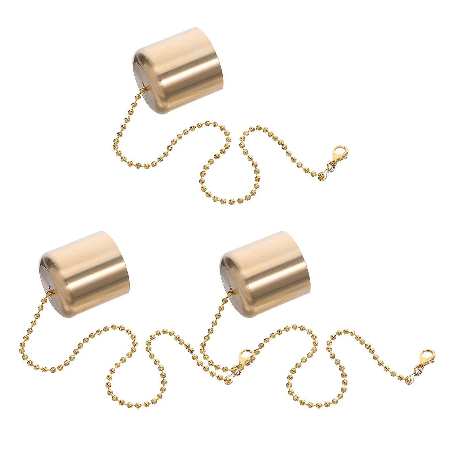 Brass Candle Extinguisher Tool 3Pcs with Chain for Candle Snuffing