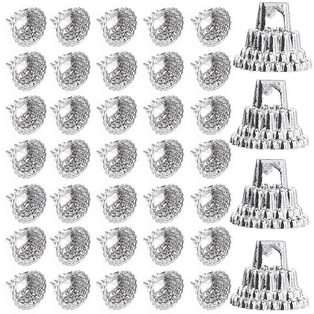 Plastic Silver Ornament Caps for Christmas Tree DIY 100Pcs Decoration
