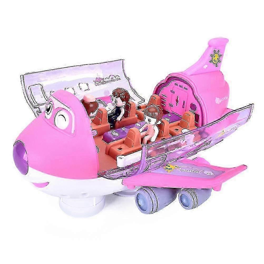 Electric Airplane Toy ABS Material万向轮Automatic Steering with Lights and Music