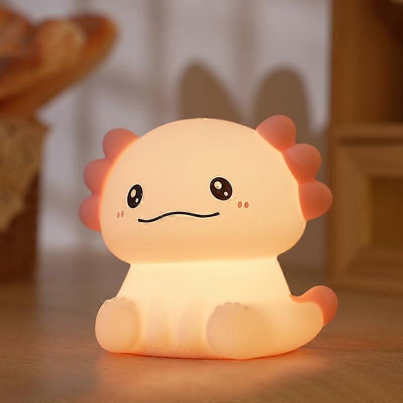 Axolotl Silicone Night Light for Kids with Touch Control, 7 Colors, Timer, Adjustable Brightness