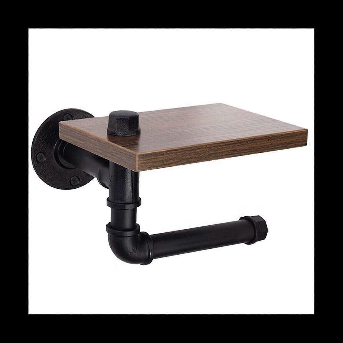 Rustic Industrial Toilet Paper Roll Holder,Pipe Floating Holder,B
