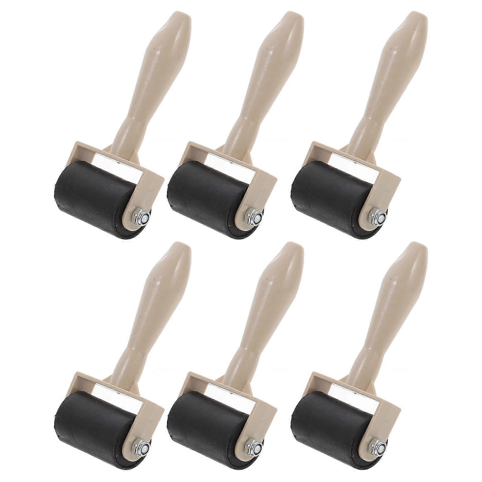 6 stk bærbar Brayer-rulle for grafikk limrulle blekk applikator maling håndverk blekkrulle