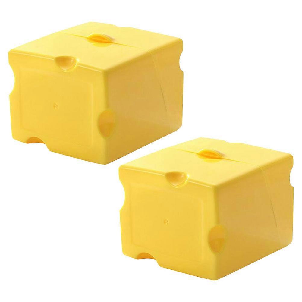 2pcs Slice Cheese Storage Box Airtight Cheese Fresh Container Cheese Container