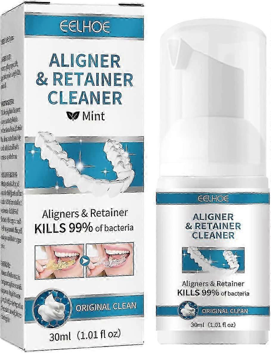 Schiuma detergente per allineatori trasparenti Invisalign per pulire ed eliminare i batteri, sbiancare i denti e combattere l'alitosi in una comoda confezione da tre_zhida6