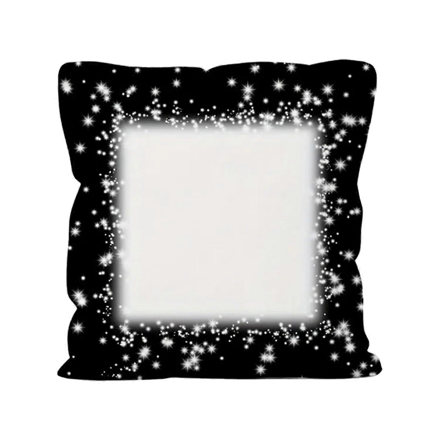 Set of 6 Black 18x18 Sublimation Pillow Covers with Soft Plush Texture and Concealed Zipper