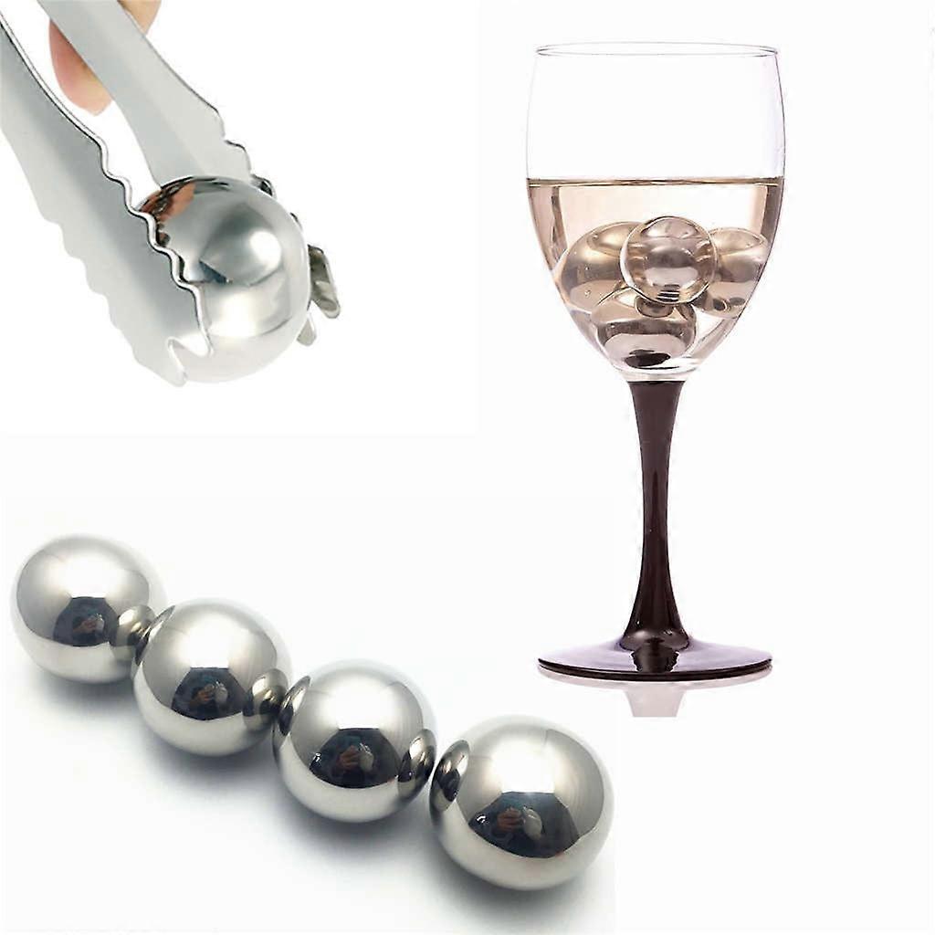 Tantouec Stainless Steel Ice Cubes, 6X Reusable Chilling Stones for Whisky, Keep Cold, 15ml, with Ice Cube Tray, Compatible with Whisky