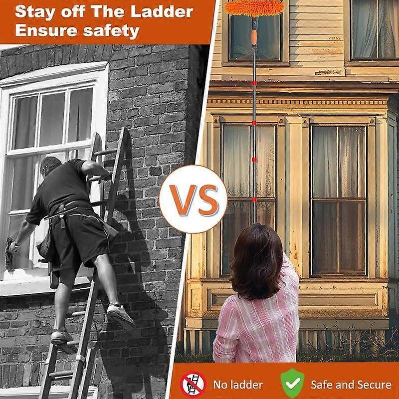 Extendable Handle Duster Kit - Window Washer & Squeegee, Cobweb Duster, Fan Blade and Dusters