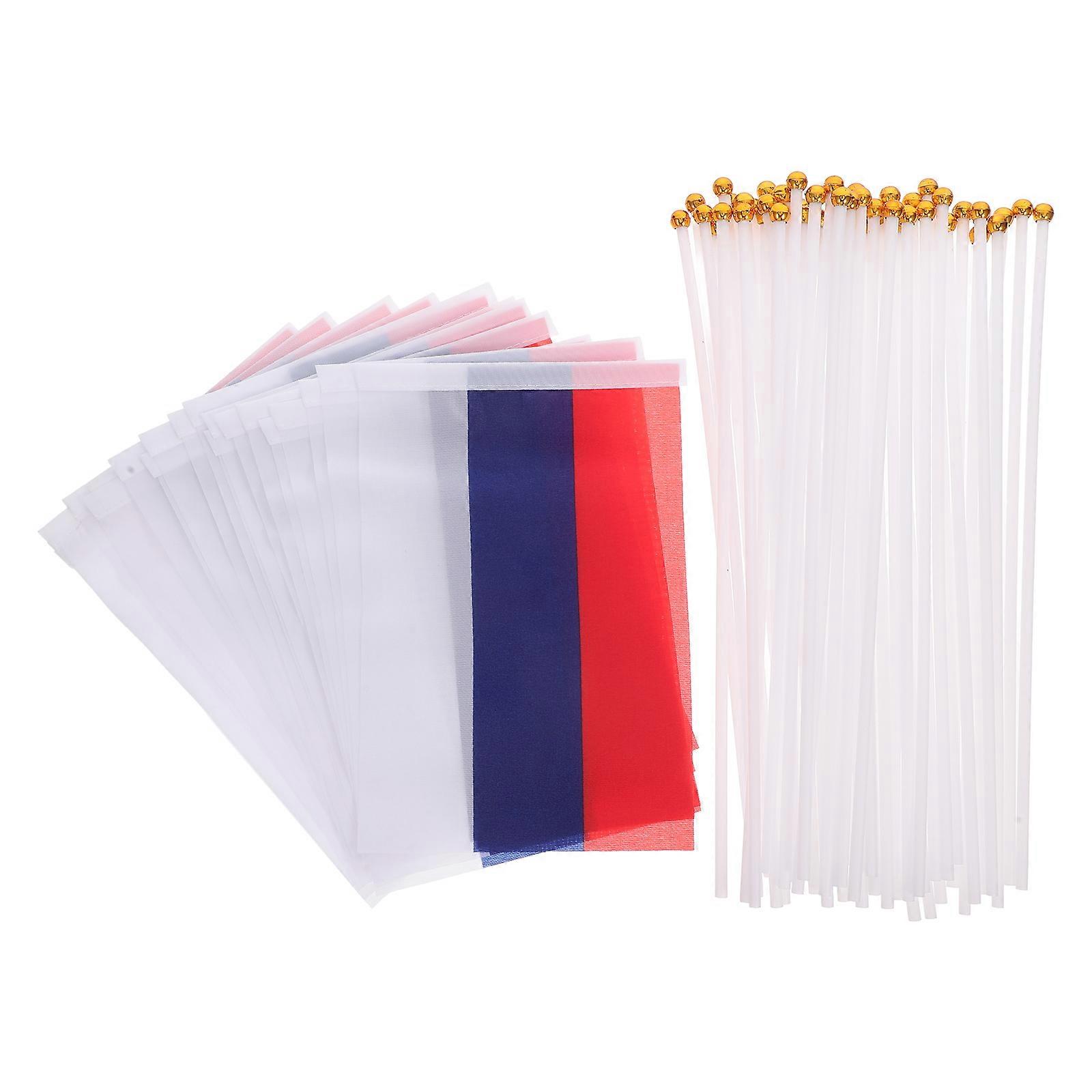 Small Flags on Sticks Hand Held Flag for Party Use 20Pcs Russian Banner