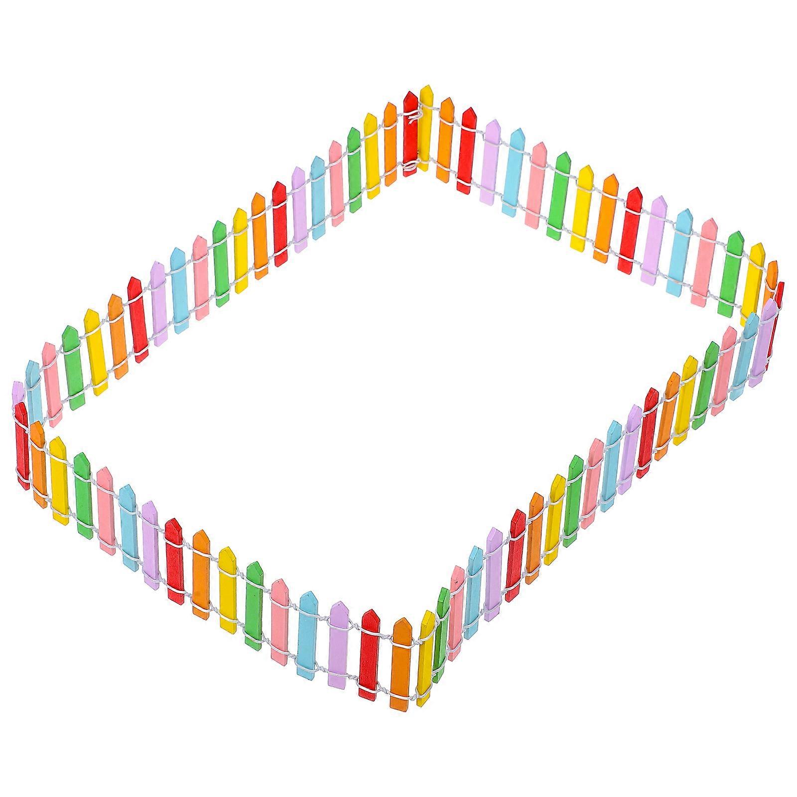 Landscape Decoration Mini Fence For Garden Enthusiasts Square Shape Multi Colored 1Set