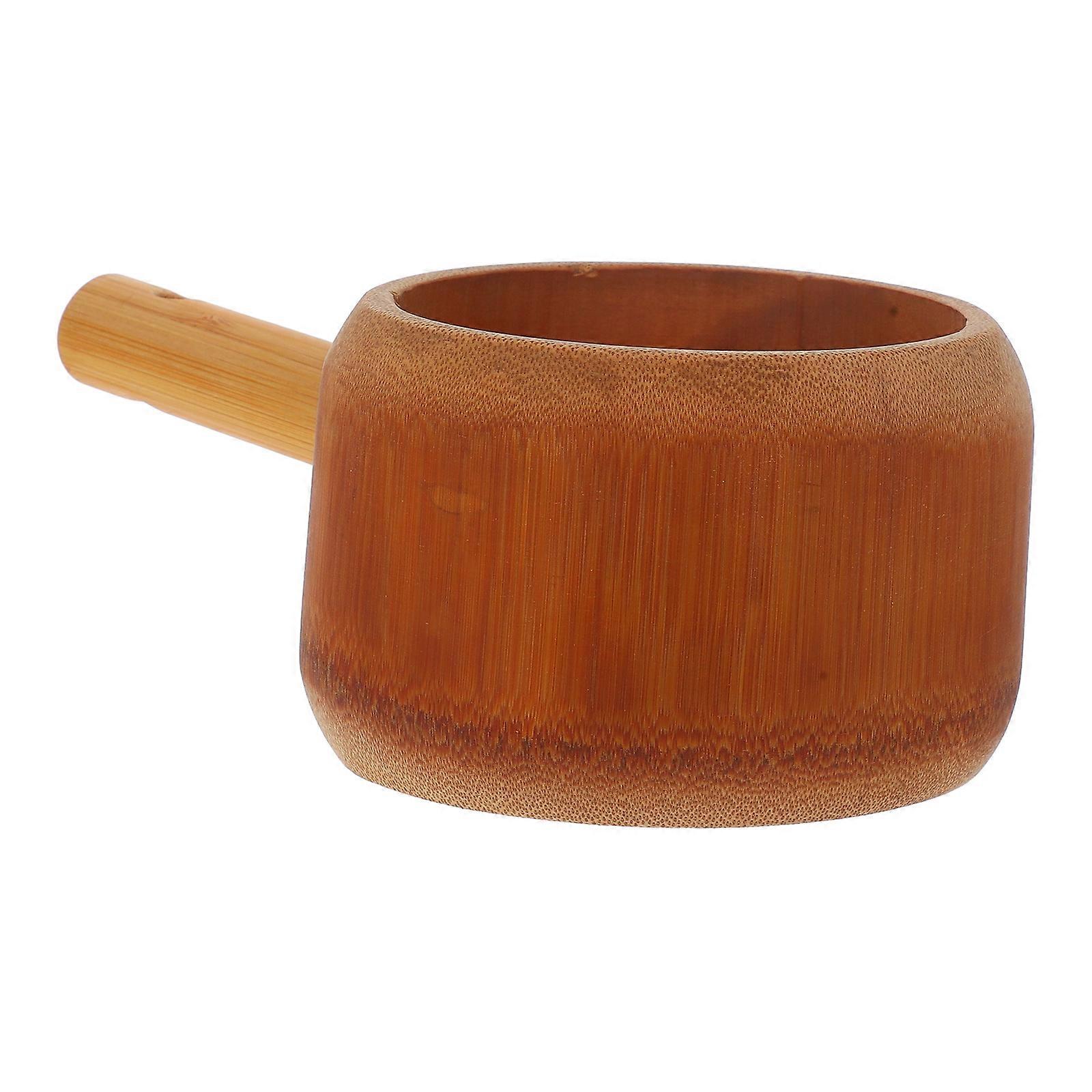 Solid Wood Water Ladle with Handle for Kitchen Use Wooden Scoop