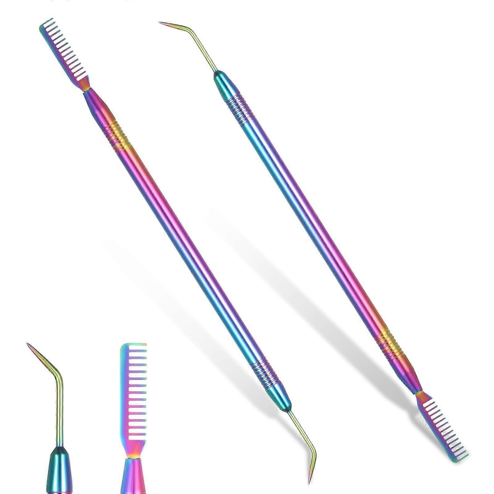 Lash Lift Kit 2PCS Eyelash Tinting Tool Set with Comb, 2 in 1 Stainless Steel Lash Separator