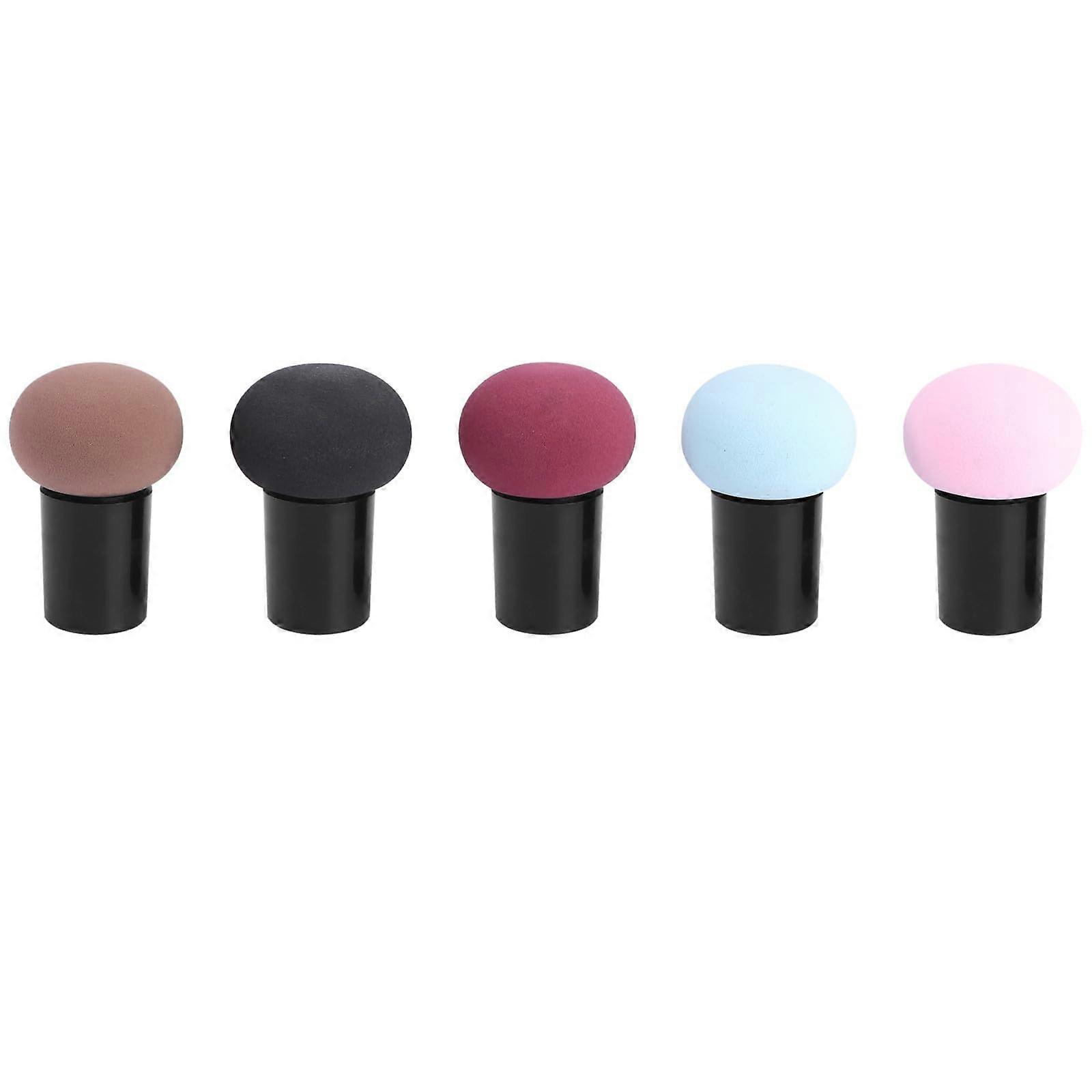 5pcs Mixed Color Mushroom Head Makeup Sponge Set for Foundation and Powder, Soft SkinFriendly Texture