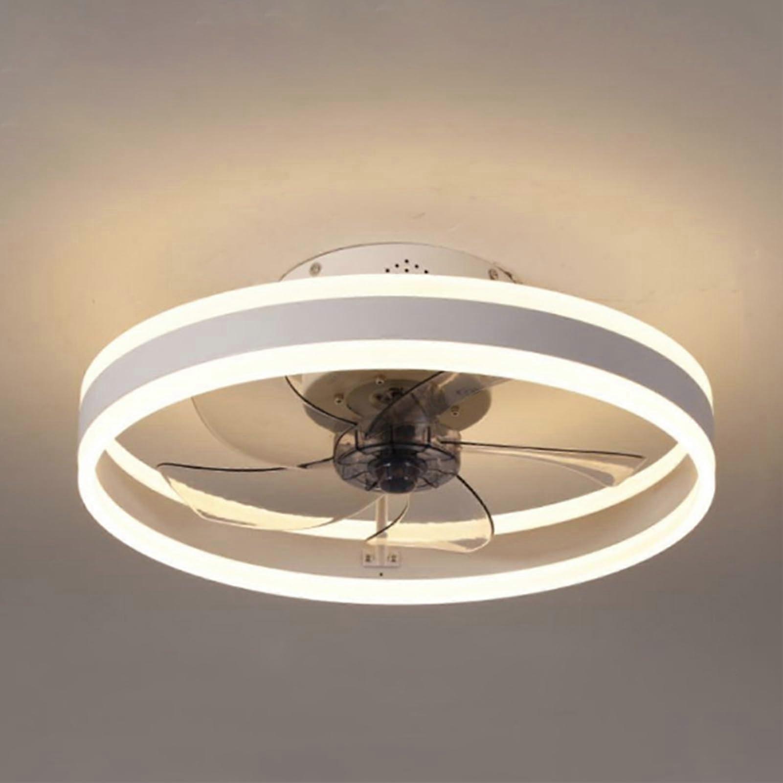 Smart Ceiling Fans With Lights 5Blades 6Speed Color Temperature LED Dimmable Remote Control White Bedroom Ceiling Fan