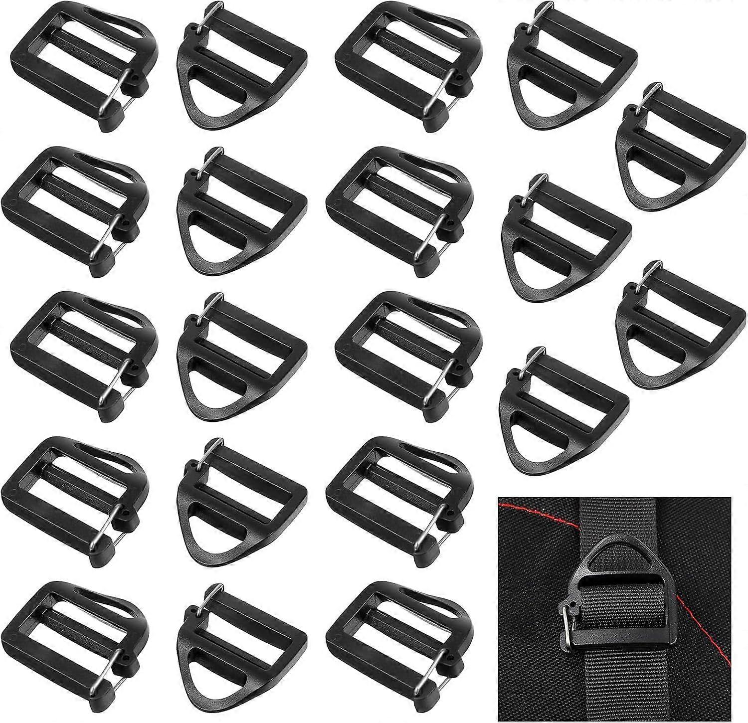 20 Pack Webbing Hook Clip 25mm 1'' Strap Belt Buckle with Open Lock End Clasp