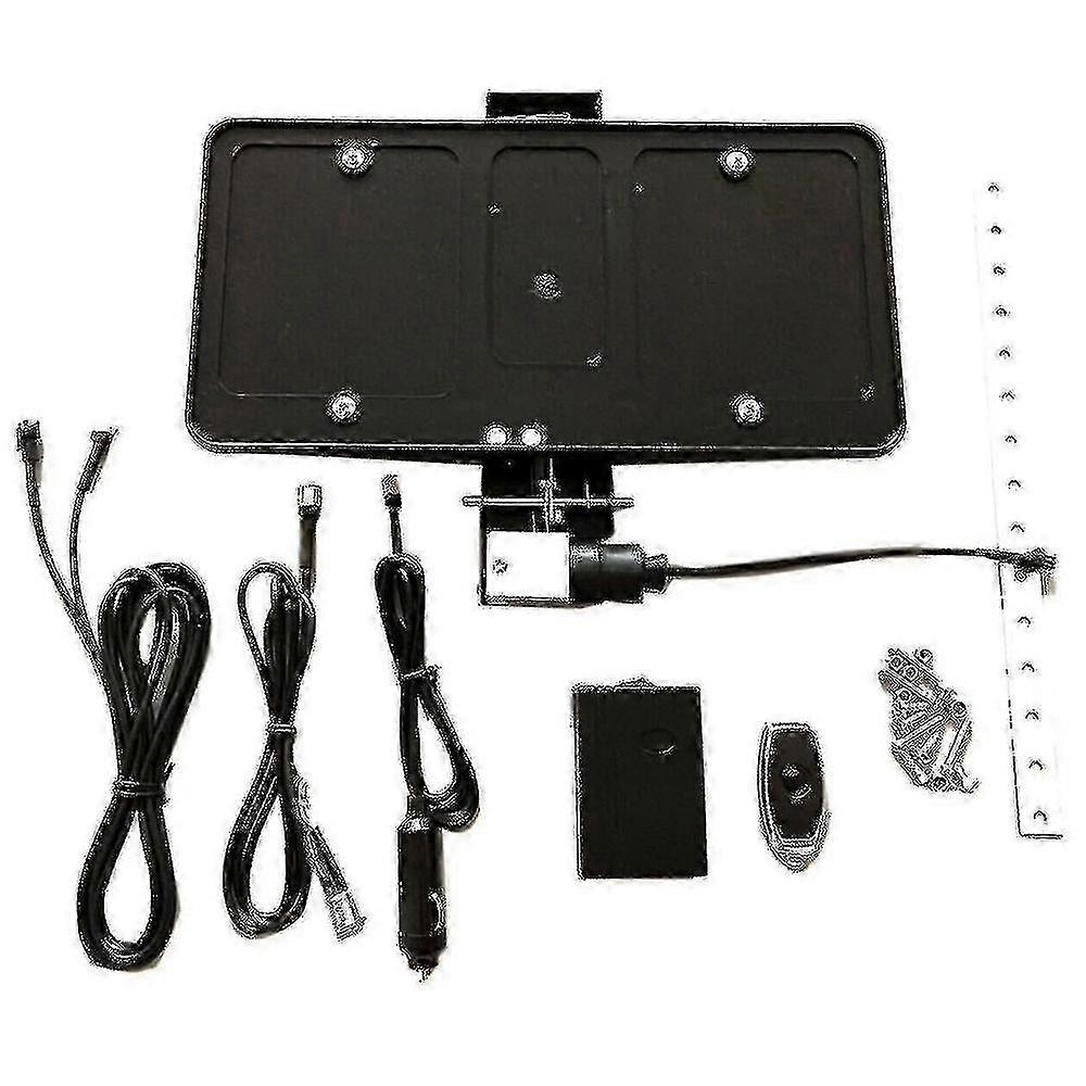 Retractable Remote Control License Plate Holder with Flip Mechanism for Vehicle Front