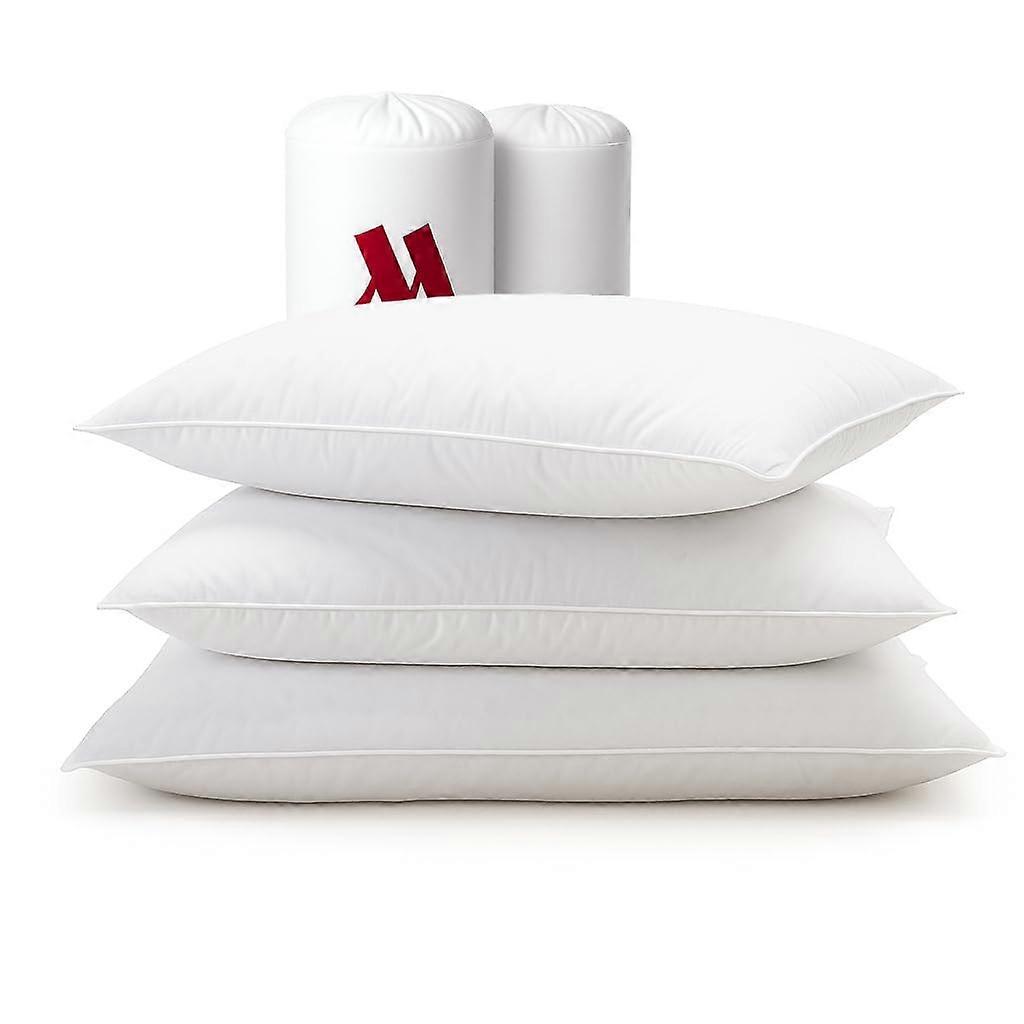 Luxury Hotel Pillows Queen Size Set of 2 with Eco Friendly Recycled Fill and Breathable Cotton Shell