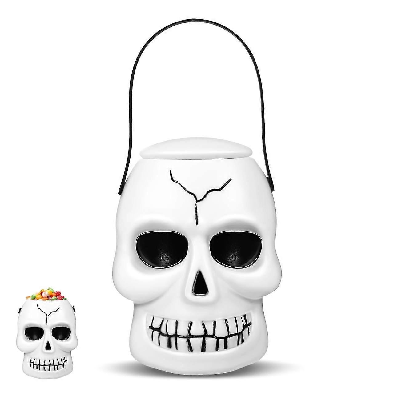 Large Halloween Candy Bucket with Handle, Festive Pumpkin Design, Durable Reusable  Holder