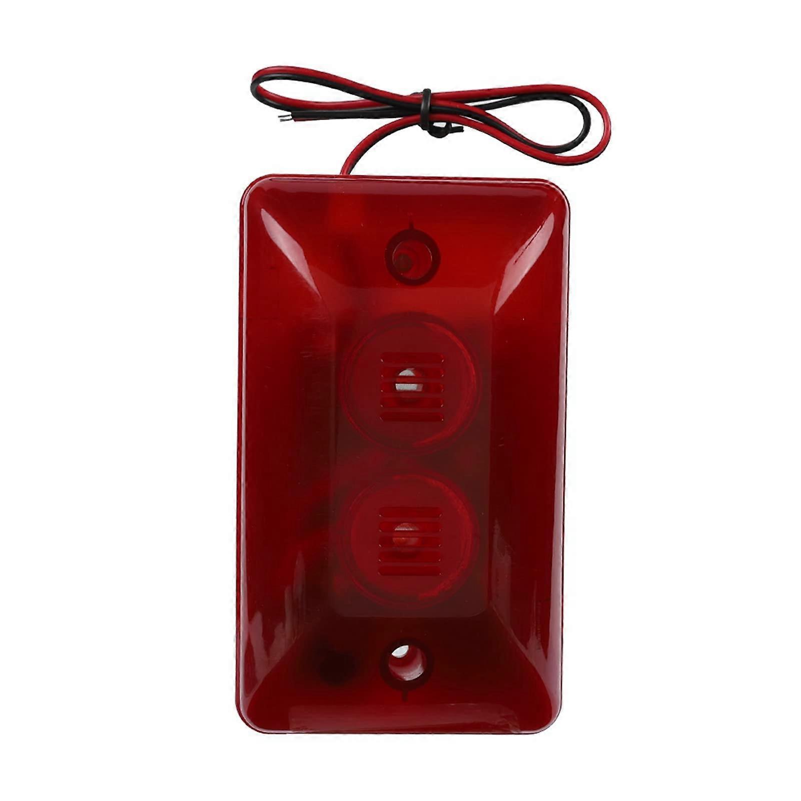 Security Alarm Siren 12V 120dB Loud with Flashing Red LED Strobe Light for Home Safety