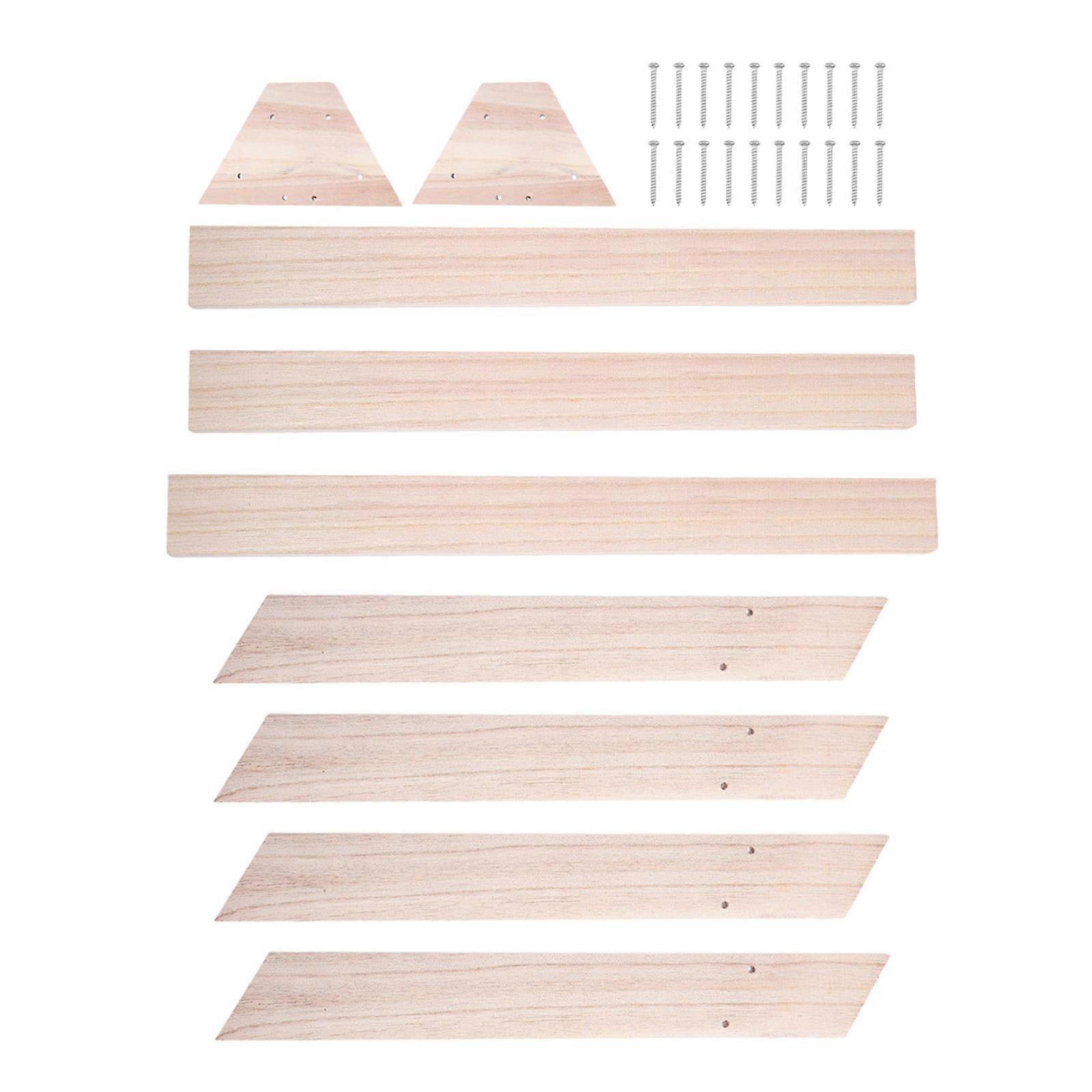 Chicken Perch Bars Wood Rectangular Shape Pet Cage Use Beige 43X34X25.5CM 1Pcs