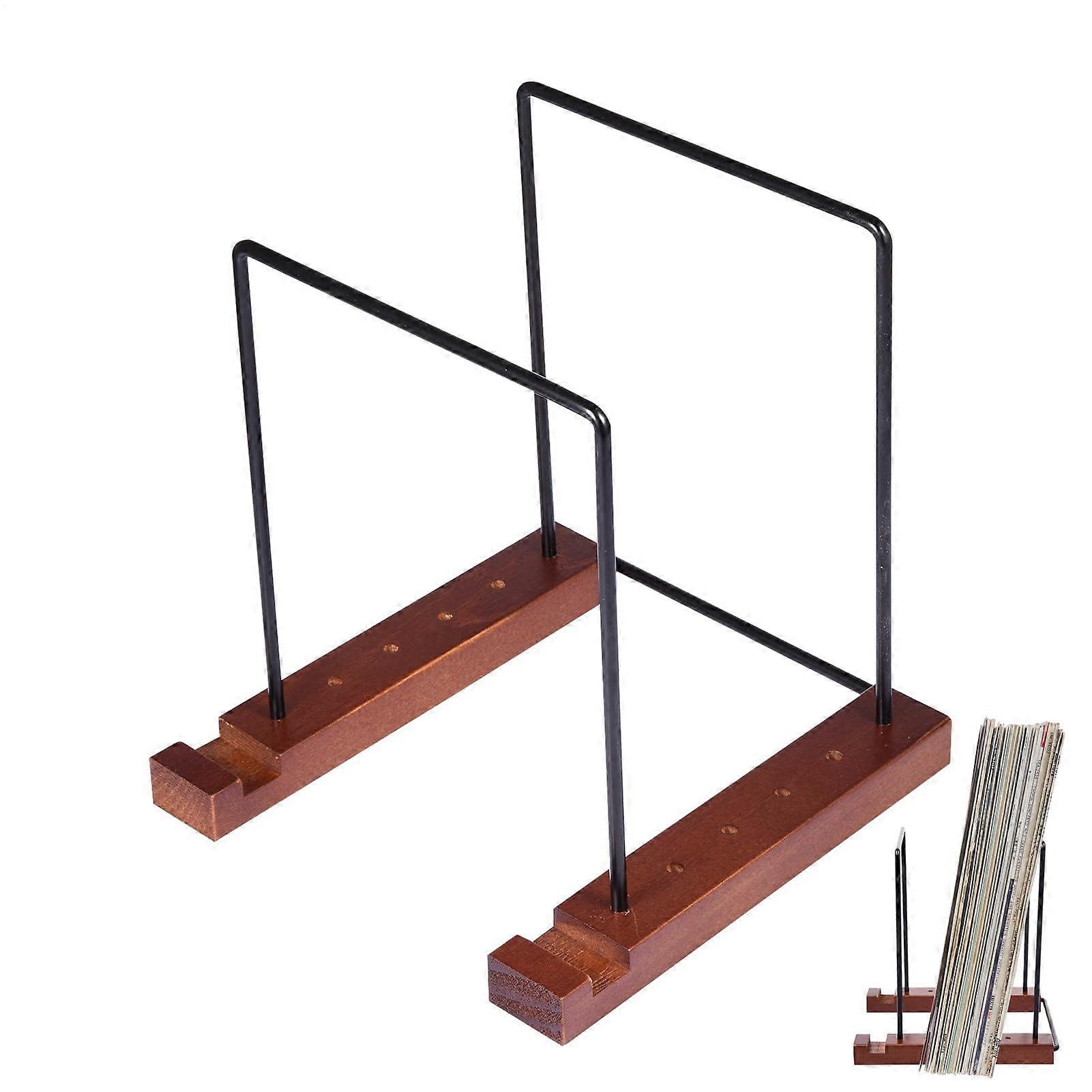 Vinyl Record Holder Wooden Storage Rack with Elegant Minimalist Design and Space Saving Display Stand